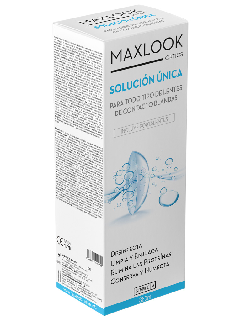 Maxlook Solución Única para Lentes de Contacto 360ml